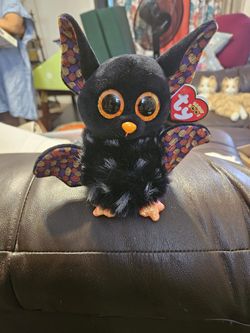 TY BEANIE BOOS Radar Black Bat Orange Glitter Eyes Halloween Plush 2021