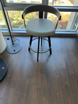 Amisco Lars 26" Swivel Counter Height Barstool, Upholstered Stool with Solid Wood Back and Arms for Kitchen Island or Bar, Drees Stool, Greige Faux Le