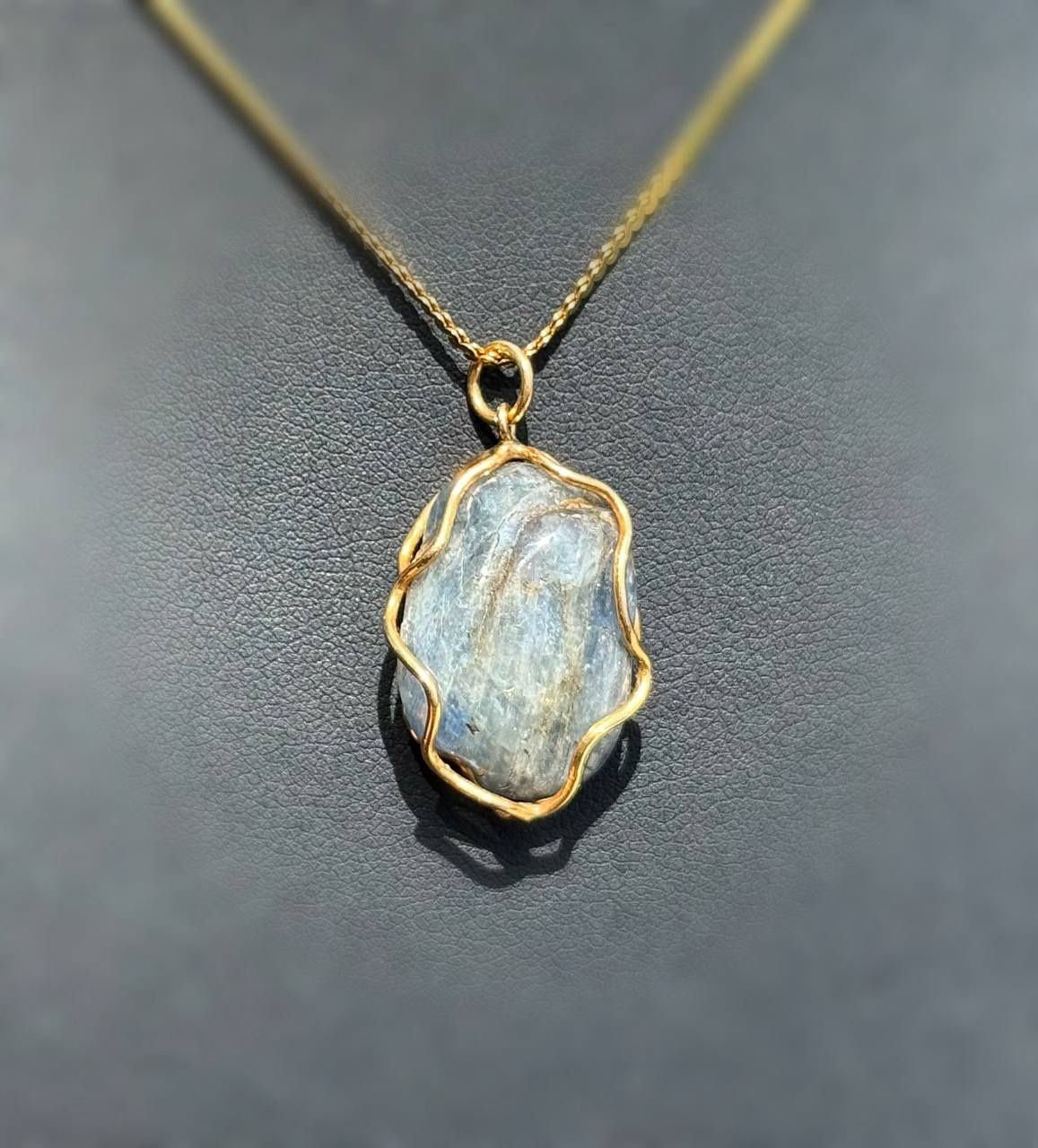 14k solid yellow gold labradorite stone Pendant charm