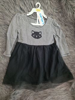 Carter's Baby Girl Striped Cat Tutu 2 piece Dress 12M