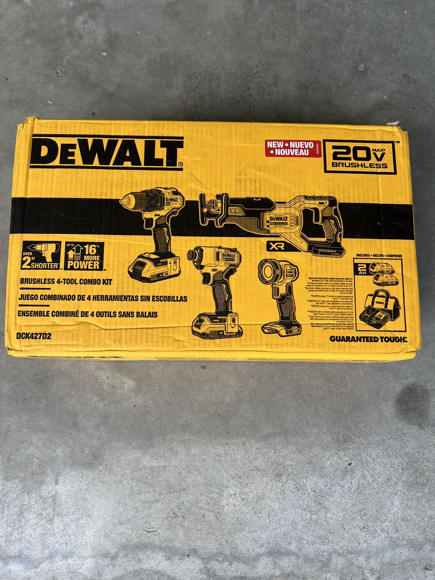 DEWALT 20V MAX 4-Tool Brushless Power Tool Combo Kit with Soft Case (2-Batteries and Charger Included)