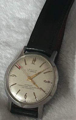 Vintage Louvic manual wind watch red pointer seconds hand