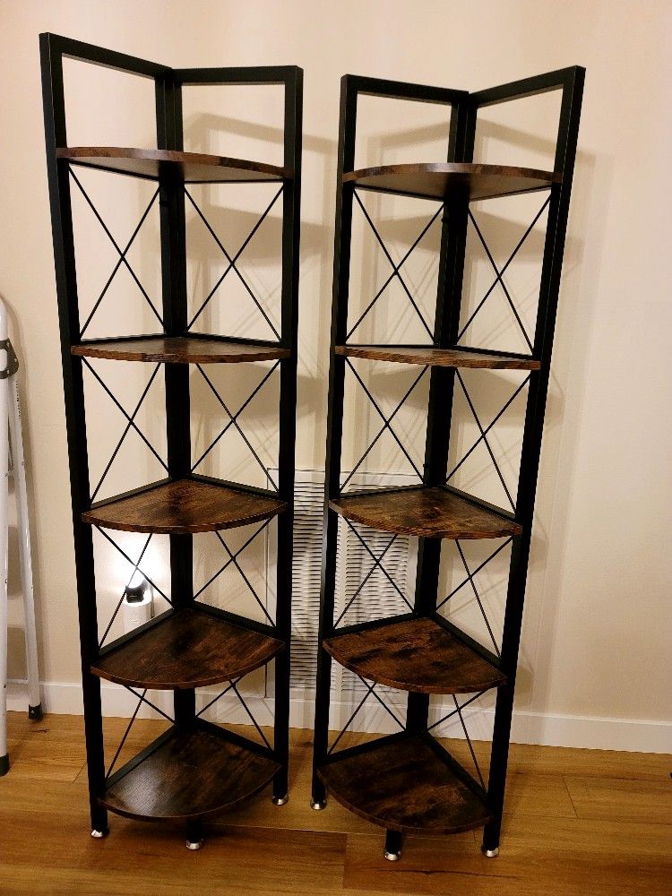 Corner Shelf- 6 Tier Rustic Style