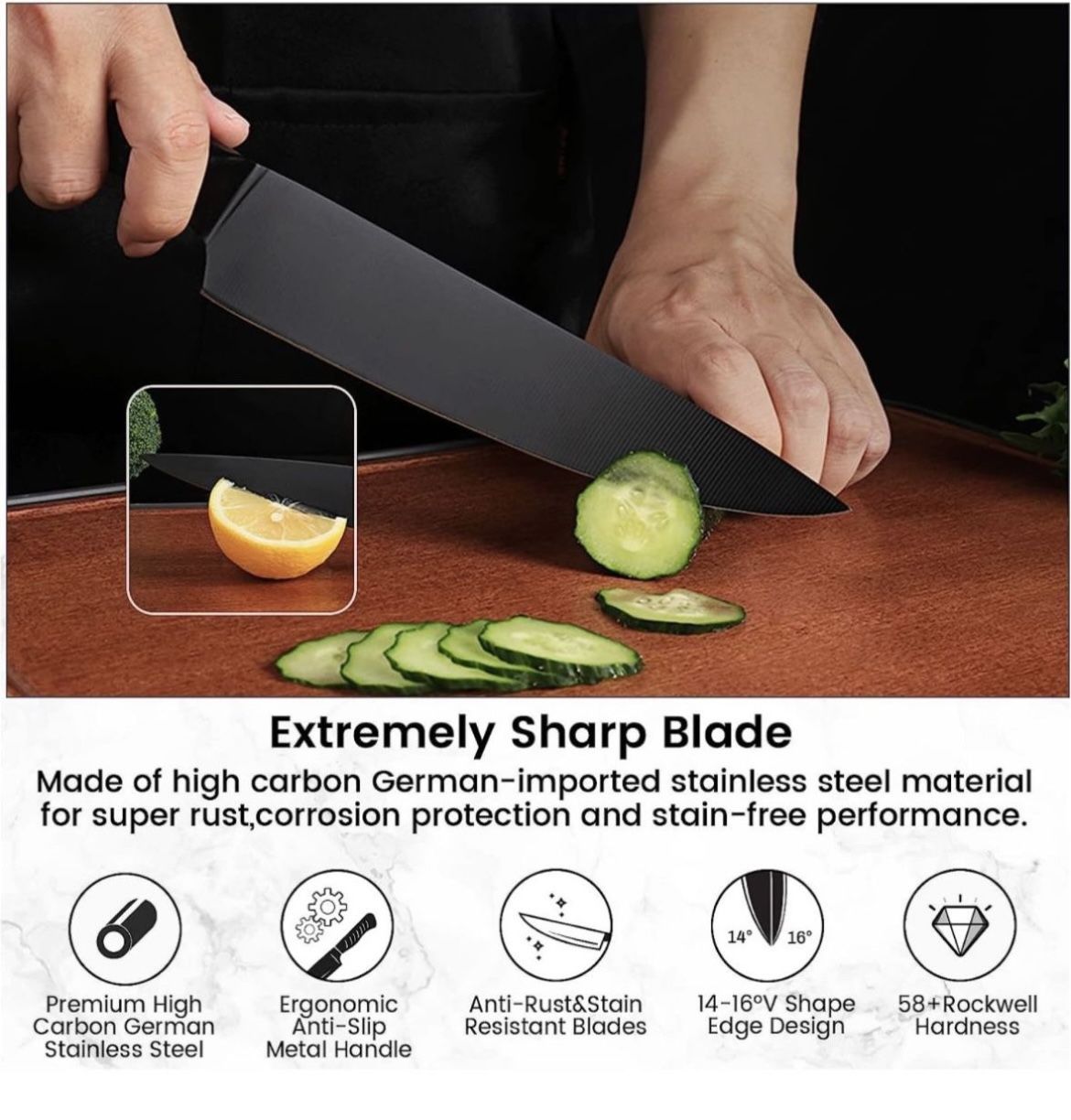 PAUDIN Kitchen Chef Knife with Sharp High Carbon Stainless Steel Blade and  Pakkawood Handle, Professional Japanese Knives Set 7pc for Sale in Dallas,  TX - OfferUp