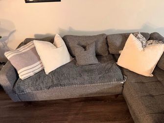 Gray Fabric Sectional Sofa with Chaise