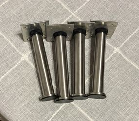 Four (4) IKEA CAPITA 18612 Stainless Steel Cabinet Adjustable Legs (6 1/4”)