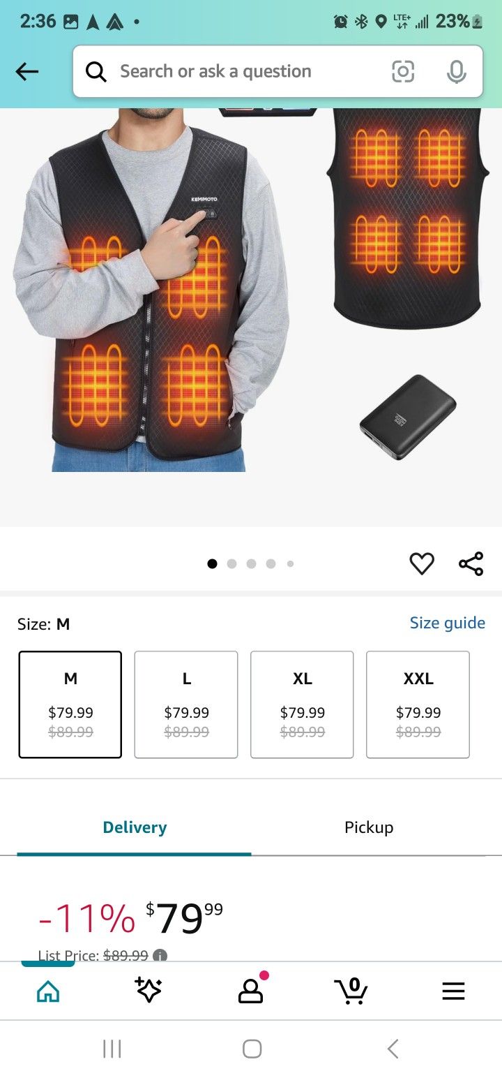 KEMIMOTO Heated Vest for Men with Battery Pack Included, Warming Vest, Heated Hunting Vest, Lightweight Electric Heated Vest

