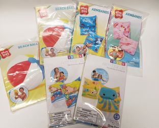 Kids Arm Bands Floters and Beach Balls