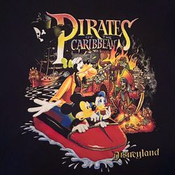 DISNEYLAND PIRATES of the Caribbean Ride T Shirt Mickey Mouse Disney XL Retro