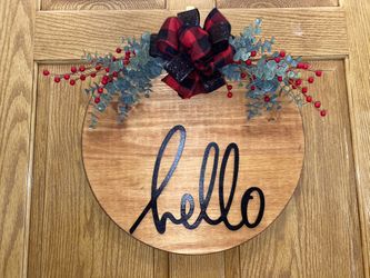 Round hello Welcome Board 18 Inch Wreath Door Hanger