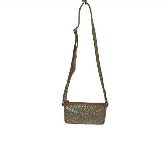 Lodis RFID Metallic Silver Leopard Print Leather Convertible Crossbody Wallet