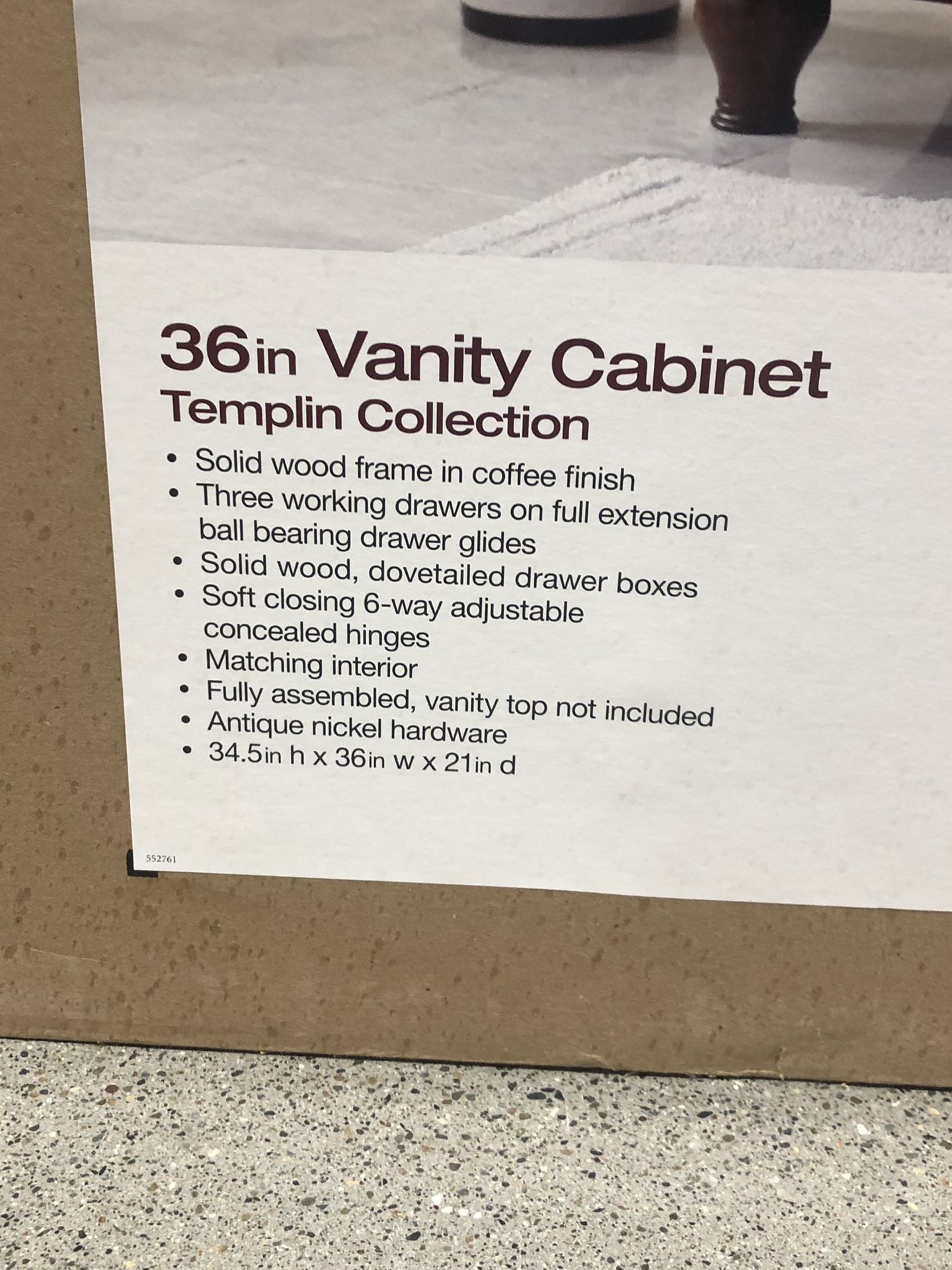 36 in Vanity Cabinet