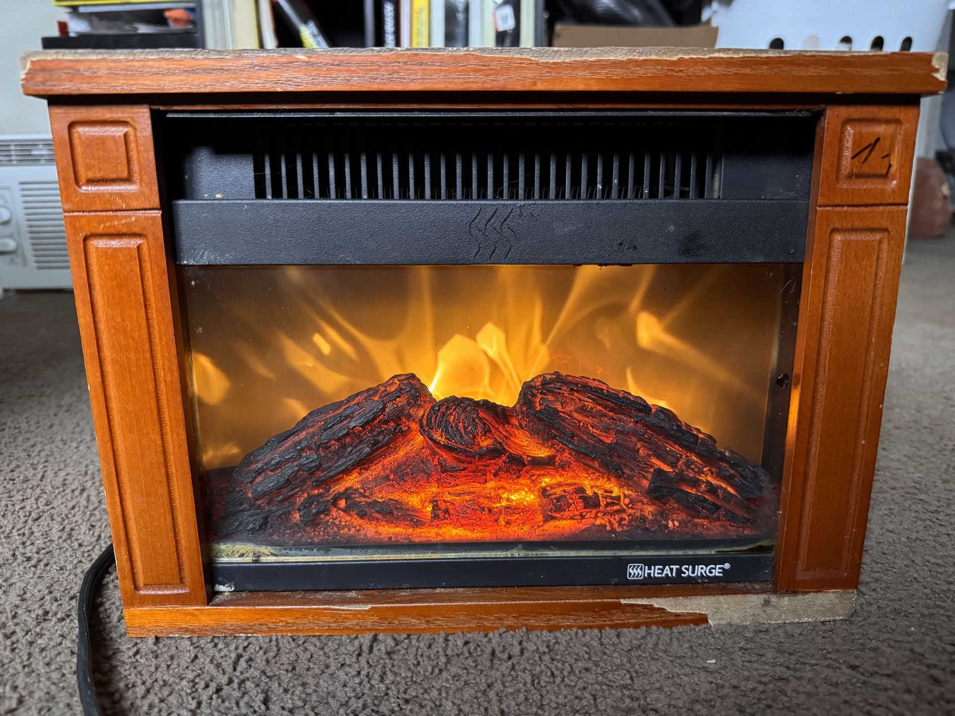 Heat Surge Electric Fireplace Heater – Working Flame Effect