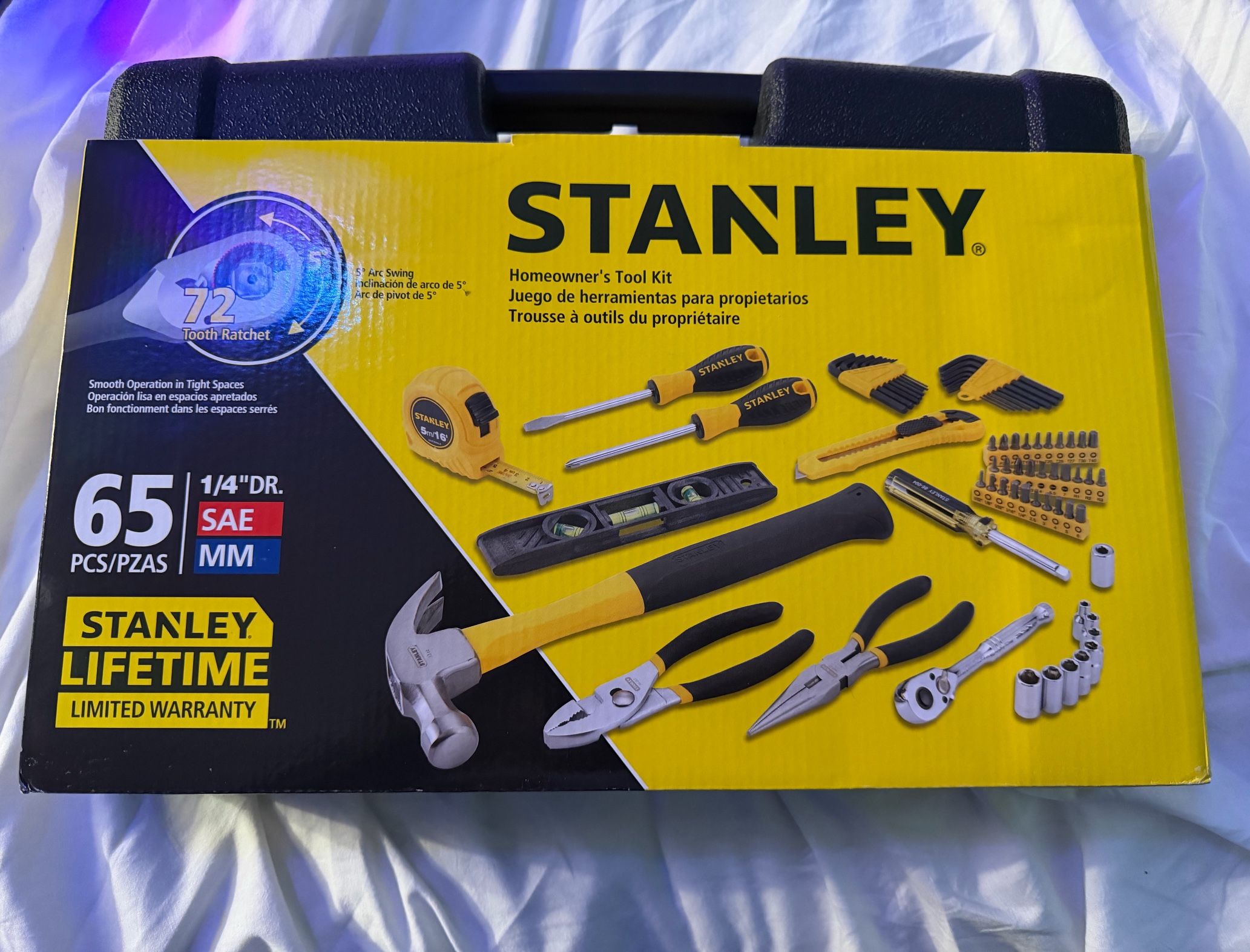 BRAND NEW! Stanley 65-Piece Homeowner's Tool Kit | Essential Tools w/ 72-Tooth Ratchet & Lifetime Warranty