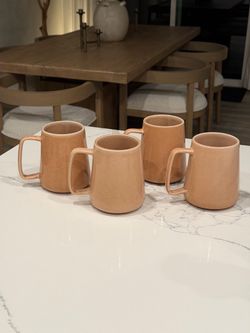 Set of 4 Stoneware Coffee Mugs