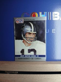 1990 NFL Pro Set Roger Staubach Cowboys Card
