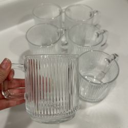 Vertical Stripes Glass Coffee Cups