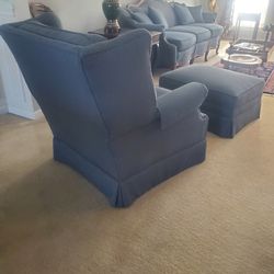 Wingback Chair and Ottoman 
