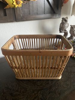 Mid Century Rustic Bamboo Basket