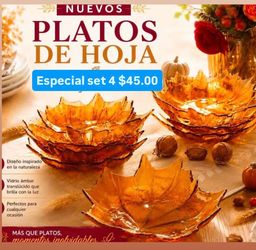 Nuevos Platos Estilo Hojas Set De 4 Especial $50.00 Princess House Ventas Finales
