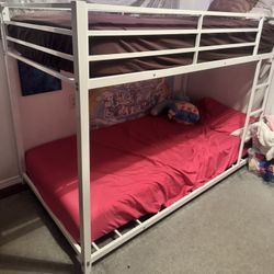 Bunk Bed Frame And Mattress (metal) 