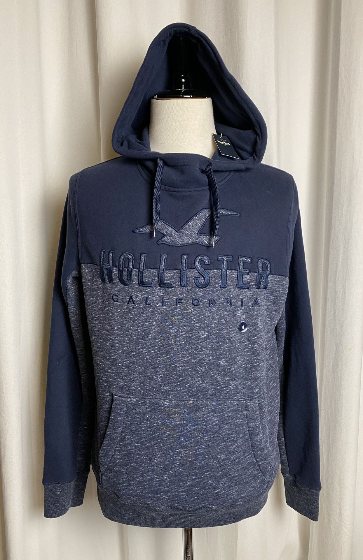 Hollister California Blue Mens Pullover Hoodie Size Medium (Brand New W/ Tags) Cotton (Retail $55)