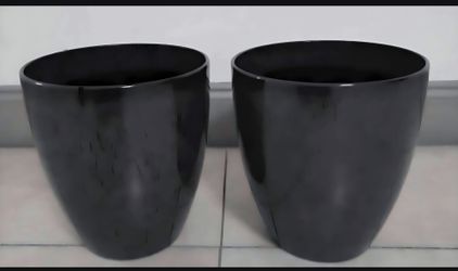 PAIR of 11" (Tall) Green/Blue Resin Planters ($35 EACH PAIR) @ Lasting Creations