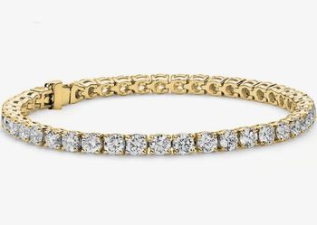 Cate and Chloe Gold Plated Heart Necklace and Gold Plated Tennis Bracelet