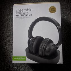 Avantree Ensemble 5.0 Wireless Headphones for TV Watching w/Transmitter & Dock