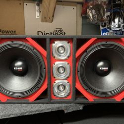 Brand New 12” Kong Audio Midbass Midrange Highs Loud Speaker Box