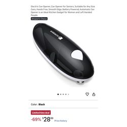Brand new Electric Can Opener, Can Opener for Seniors, Suitable for Any Size Cans, Hands Free, Smooth Edge, Battery Powered, Automatic Can Opener is a
