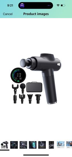 Fusion Black Pro Deep Tissue Massage Gun for Athletes - Percussion Massager for Pain Relief, Muscle Therapy and Relaxation