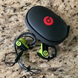 Power Beats Green Earbuds