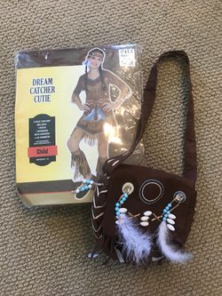 Dream Catcher Indian Girl Costume Fits 8-10 with Purse Halloween