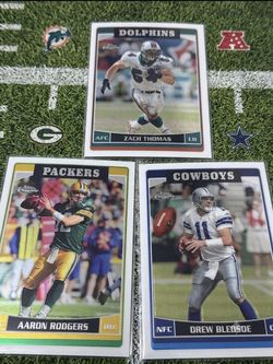 3-Card Topps Chrome Bundle - Rodgers / Bledsoe / Z. Thomas