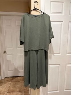 Olive Green Two-Piece Top and Pants Set