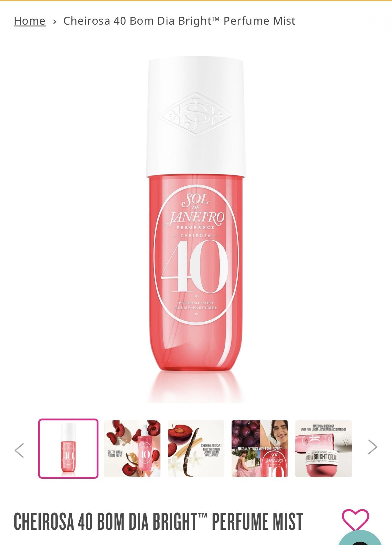 Sol De Janeiro Perfume Mist 40 Brazilian Crush Cheirosa 240ml Brand New