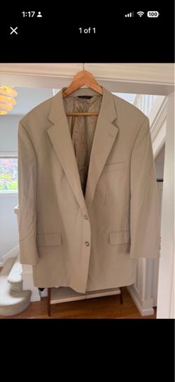 Brooks Brothers Beige Solid Sport Coat 2XL Mens Regular Two-Button Notch Lapel