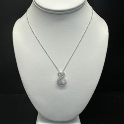 14kt 4.40 Grms 35ct tw Diamond Heart Pendant w/chain 