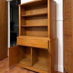 Solid Wood Mid-Century Hutch 