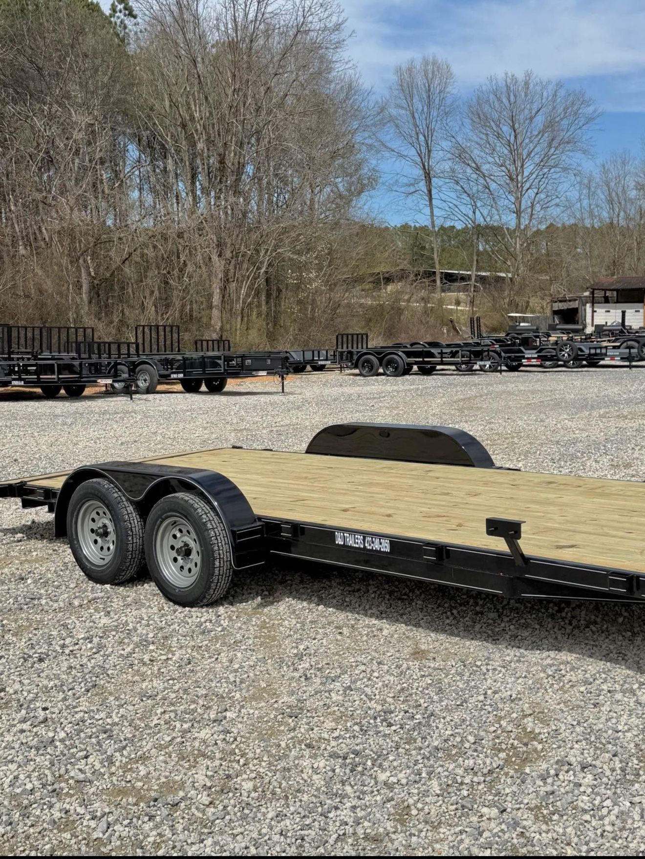 New 7 X 20 Wood Floor Tube Frame Deluxe Car Hauler Trailer
