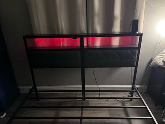 Queen size bed frame with lights