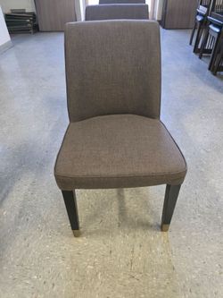 3 Upholstered Dining Chair with Brass Leg Caps