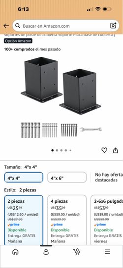 Pérgola Base de poste de 4 x 4 pulgadas, 2 piezas