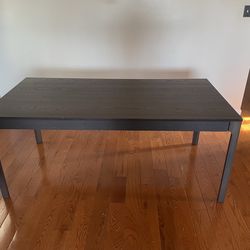 Modern Dark Wood Dining Table – Minimalist & Sturdy