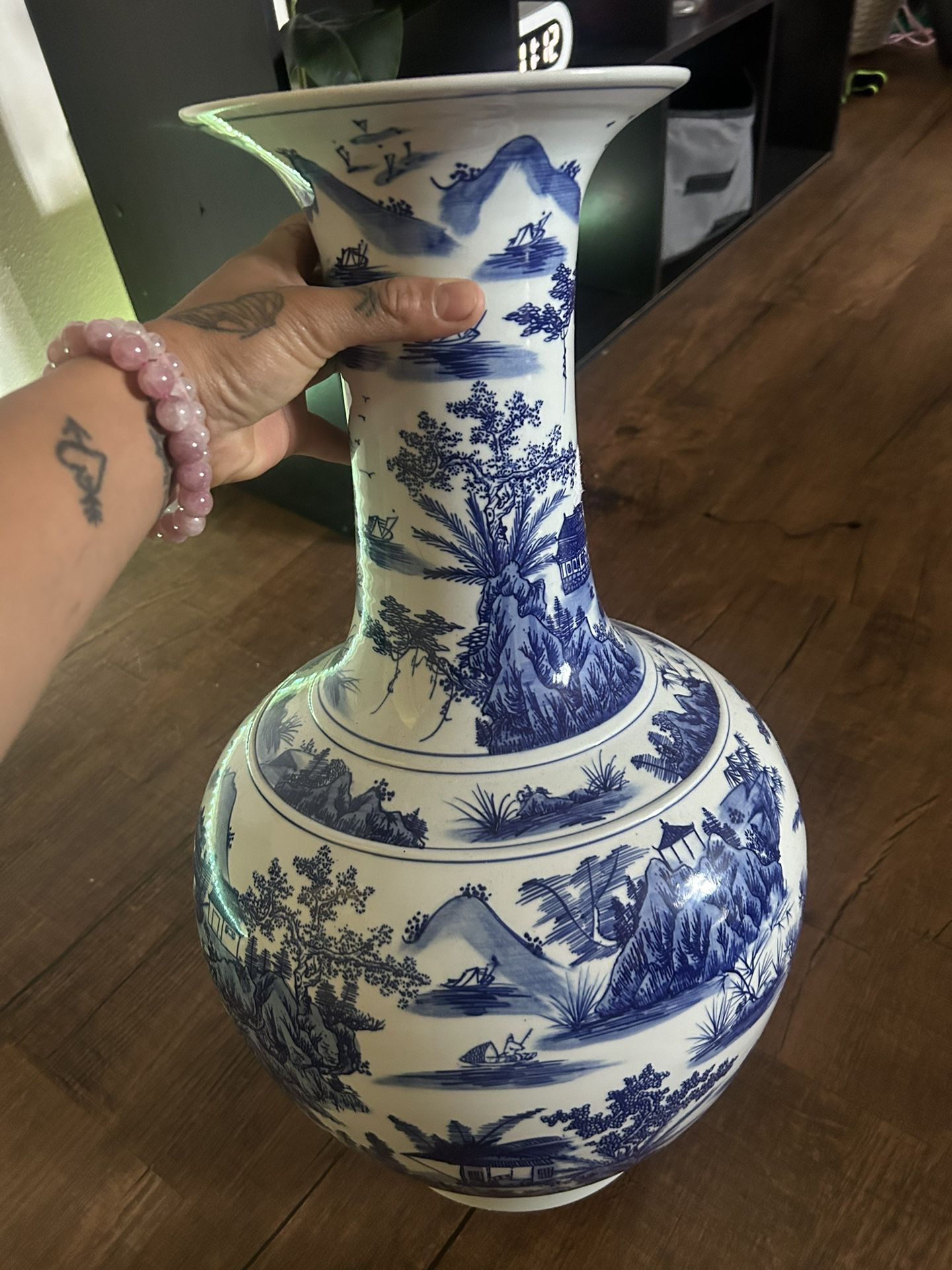 Blue and White Porcelain Imperial Dragon Chinese Antique Vase