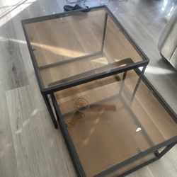 Glass coffee table set