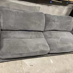 Couch- Gray Seater Corduroy Loveseat Couch