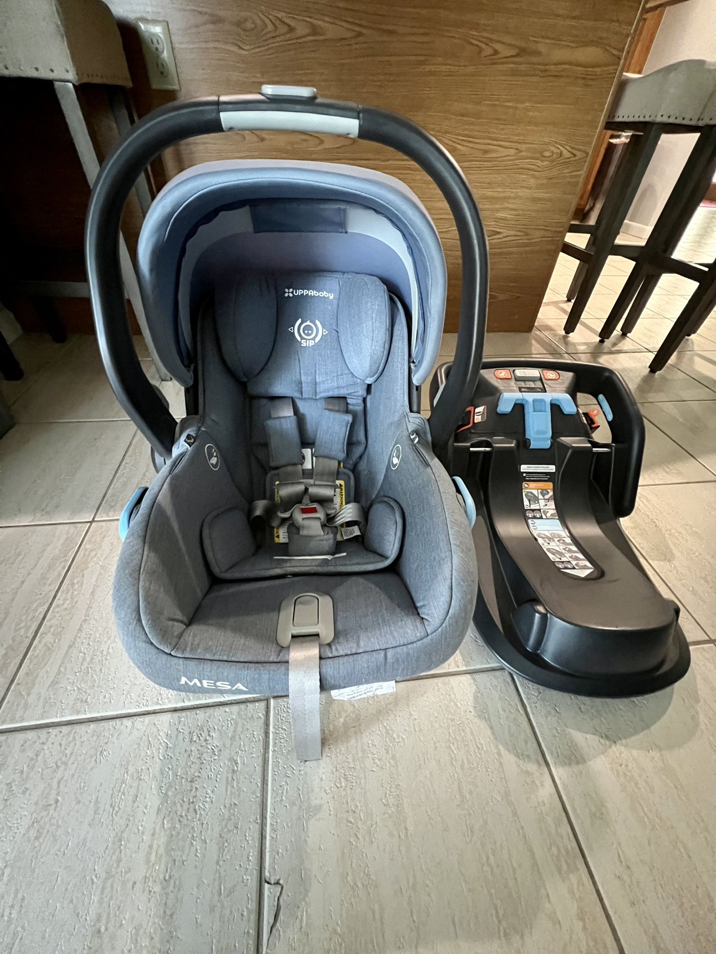 Uppababy Mesa Infant Car Seat With Base In Henry Blue Marl