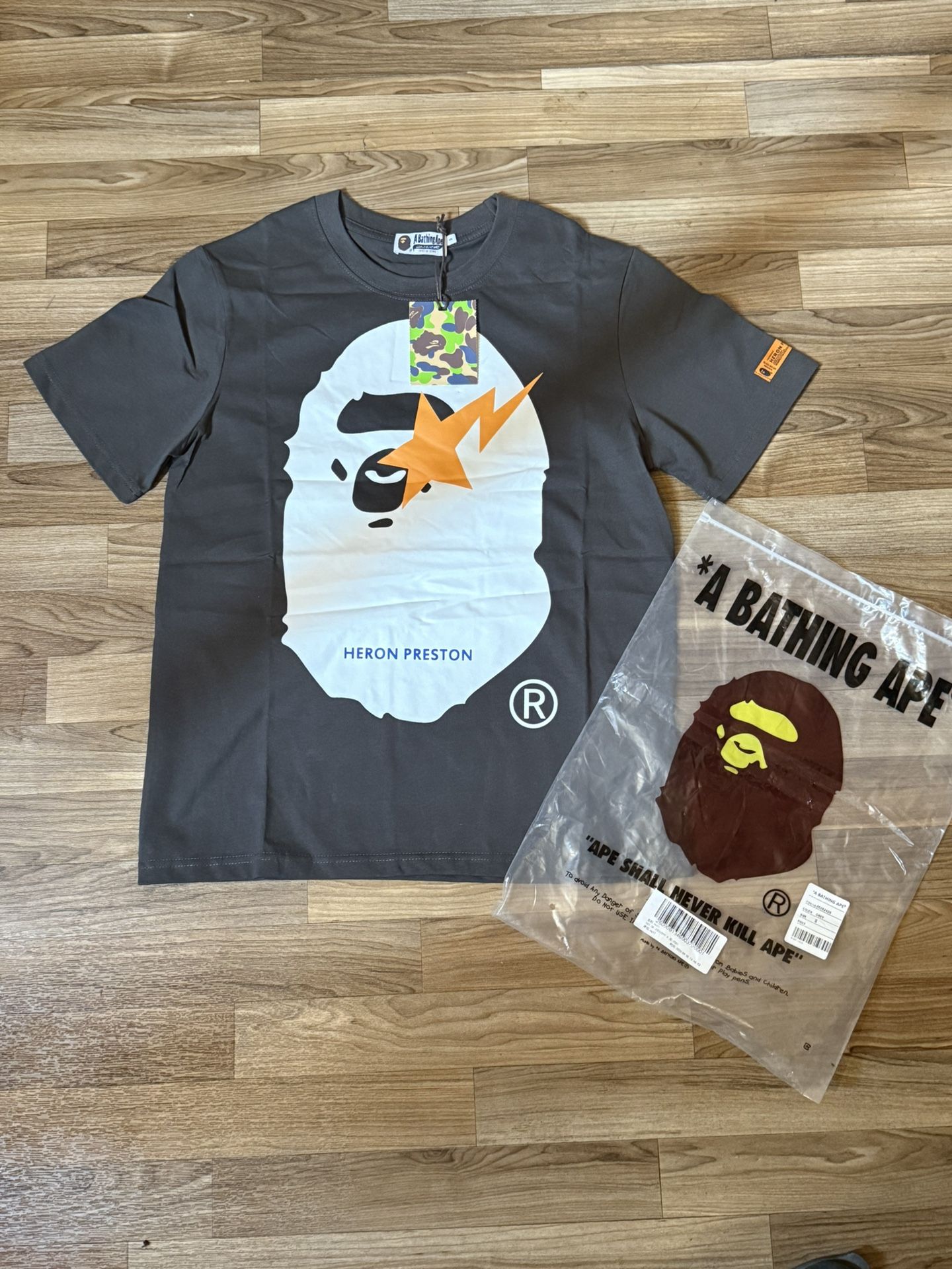 BAPE Dark Gray Heron Preston Tee Size S